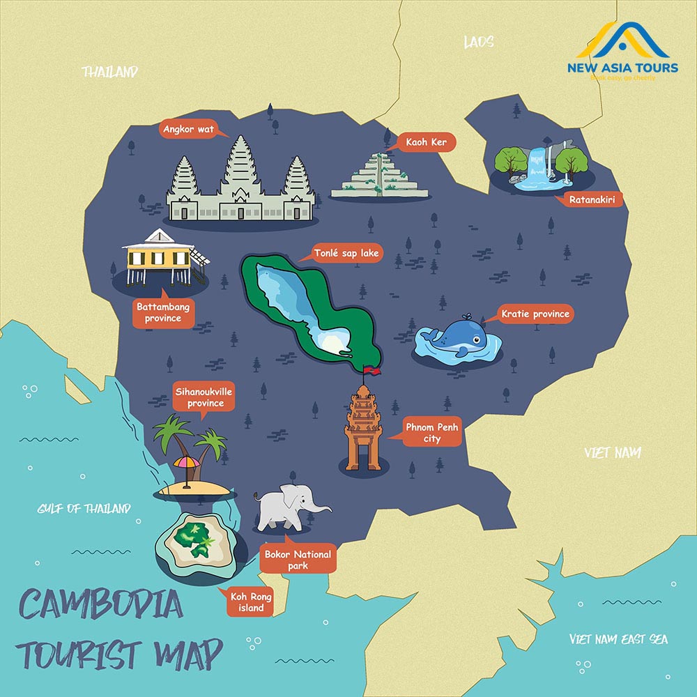 Cambodia travel guide location map